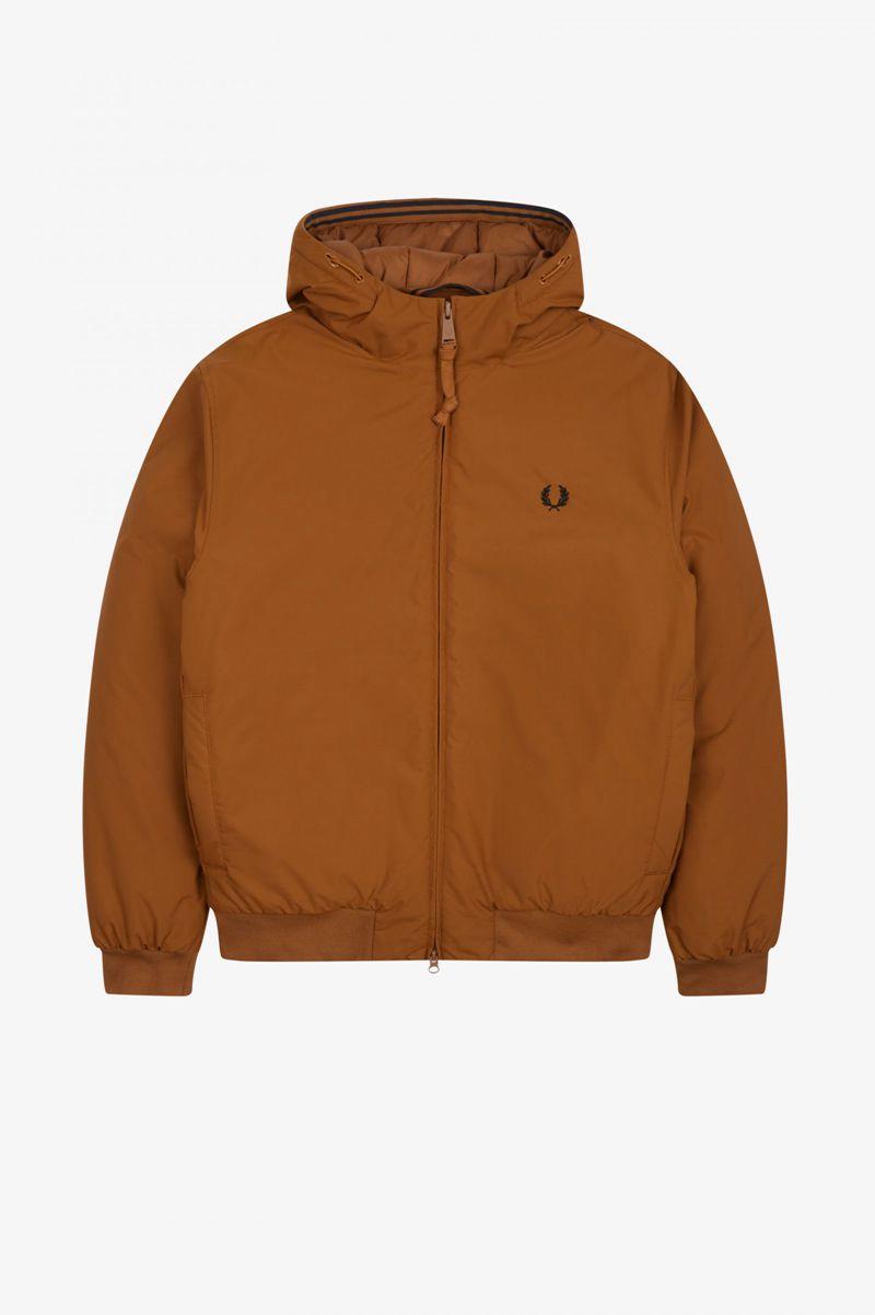 Geaca Barbati Fred Perry Căptușită Cu Glugă Brentham Camel | RO 1220KORI